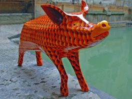 One of our pigs from last years event located at the Roman Baths in Bath